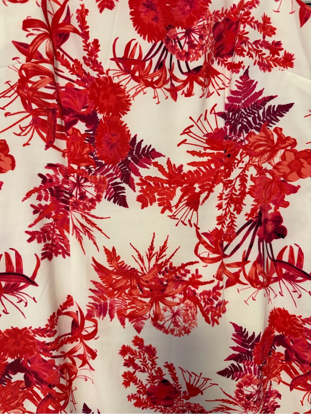Mario Serrani Italy Floral Sheath Dress White Red Size 12 - Picture 2 of 5